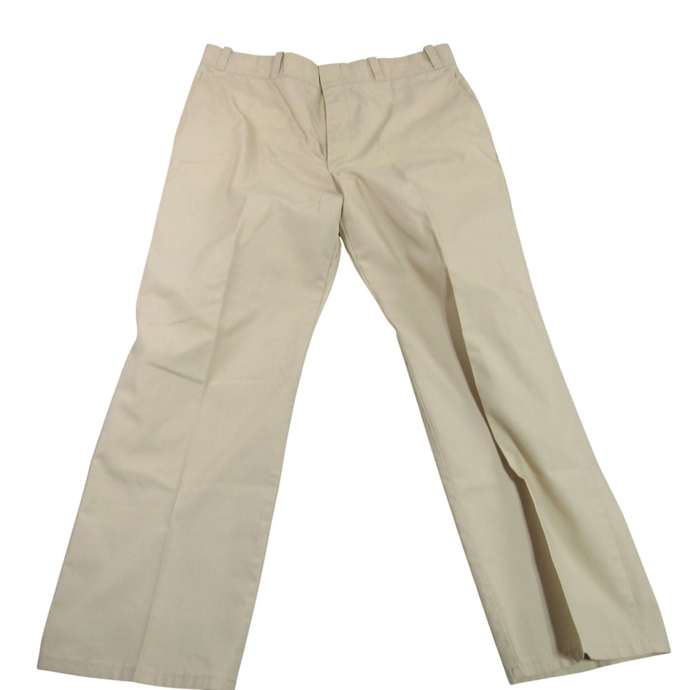 Vintage Sears Roebucks Perma-Prest Khaki Work Pants Mens 36x28 Tan Made in USA